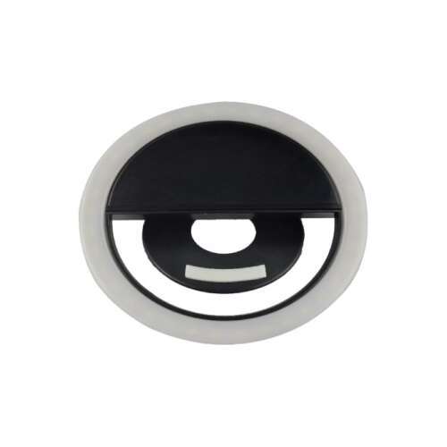 FrontCam schwarzes Clip-on-Ringlicht für Telefon, Selfie, Video, Make-up, Livestreaming