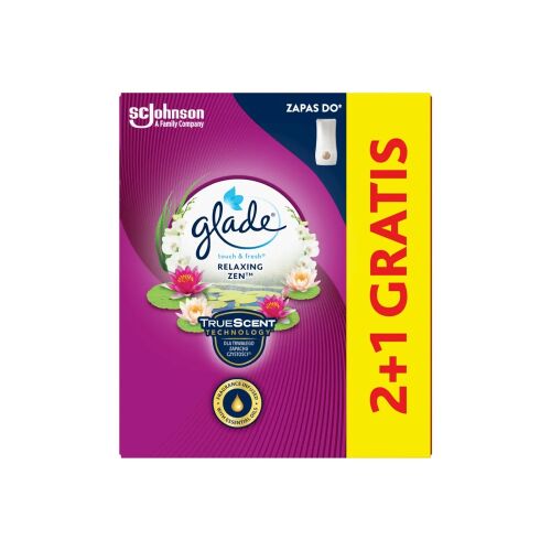 Glade Touch & Fresh Relaxing Zen légfrissítő utántöltő, 3 x 10ml, Japánkert illat, 2+1 ajánlat