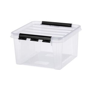 Műanyag tárolódoboz, 8 liter, fekete fogantyúkkal, SMARTSTORE "Classic 12", átlátszó 122868082 - SMARTSTORE