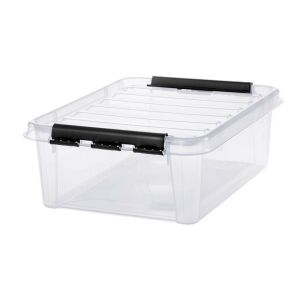 SMARTSTORE Classic 24, 21 literes átlátszó műanyag tárolódoboz fekete fogantyúkkal - SMARTSTORE