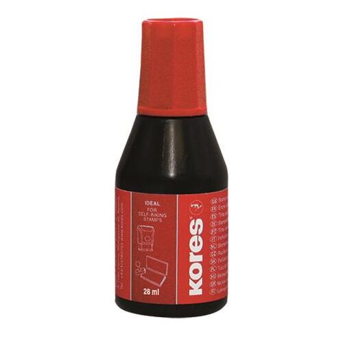 Bélyegzőfesték, 28 ml, KORES, piros 122872155