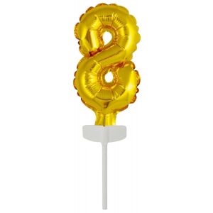 Arany Gold numărul 8 folie balon topper tort, decoratiune aurie petrecere - Decoratiuni pentru tort