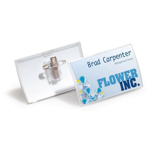 Névkitűző Durable Click Fold 54x90 mm kombi csipesszel 138591047