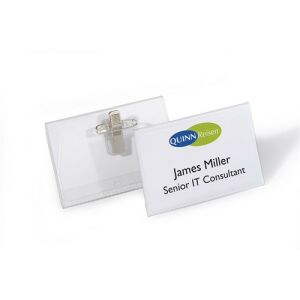 Névkitűző Durable 90x54 mm tű+csipesz 122957137 - Durable