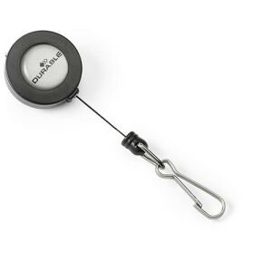 Névkitűző tartó Durable műanyag karabineres kihúzható 85 cm fekete 122957243 - Durable