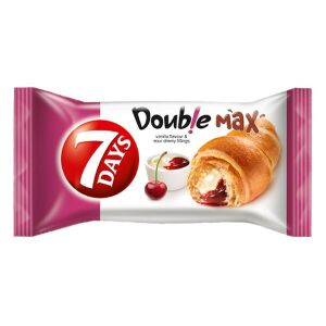 7DAYS Double Max Croissant vanília és meggy töltelékkel, 80g - 7DAYS
