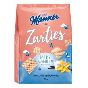 Töltött ostya MANNER Zarties tejes és vaníliás 200g 122973467 - Manner