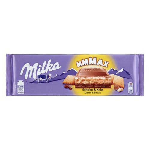 Milka MMMax Csokoládé - Alpesi tejcsokoládé keksszel, 300g