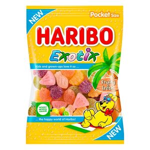Haribo Exotix gumicukor, 100g-os zacskó, gyümölcsös és friss ízek - Cukorka