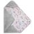 Springos baby blanket for car seat with animal print, grey and blue