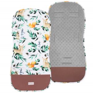 Springos Sb0057 stroller insert with animal and leaf pattern, front and back view - Babies & Toddler