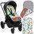 Springos Sb0057 stroller insert in stroller, animal and leaf pattern, multiple views