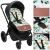 Springos Sb0057 stroller insert in stroller, animal and leaf pattern, detail views