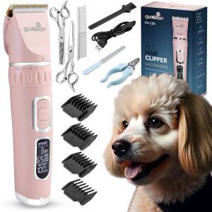Pethaus Groomer Master pink pet grooming kit with clippers, scissors, nail clippers, and comb for dogs and cats - Pet Care