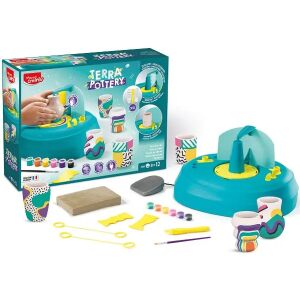 Maped Creativ Terra Kerámia Korong Készlet Gyerekeknek - Kerámia Stúdió Agyaggal és Festékekkel - Maped
