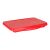 Red plastic kids car travel table with storage compartment, closed