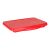 Red plastic kids car travel table with storage compartment, closed
