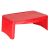 Red plastic kids car travel table with storage compartment, closed