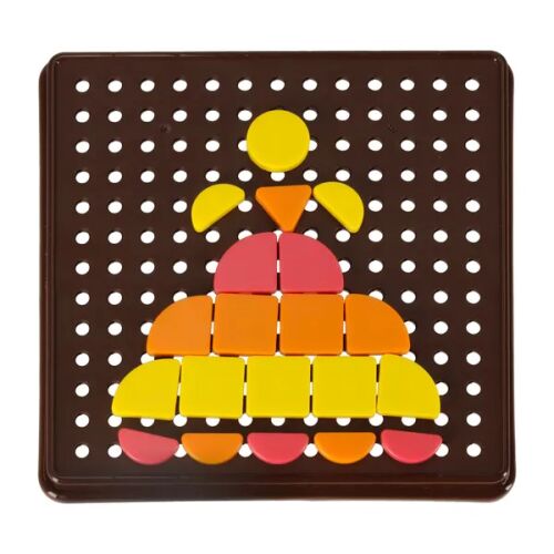 Close-up of QML Mosaic Puzzle, geometric shapes forming a princess