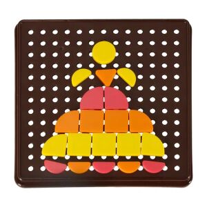 Nahaufnahme des QML Mosaik Puzzles, geometrische Formen bilden eine Prinzessin - Musikinstrumente zum Spielen, Zeichentafeln, Schreibtafeln, Schreibwaren-Sets, Kreative Spiele, Maltafeln und Filzstifte