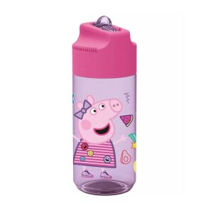 Бутилка Peppa Pig Hydro 430ml, розова пластмасова бутилка за вода с дизайн на Peppa Pig, бутилка за многократна употреба за деца - Носител на храна и напитки