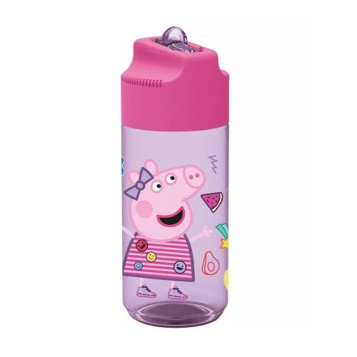 Peppa malac Hydro kulacs 430ml, rózsaszín műanyag kulacs Peppa malac mintával, újrafelhasználható gyerek kulacs - Peppa malac
