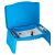 Blue kids car travel table with drawing supplies and storage