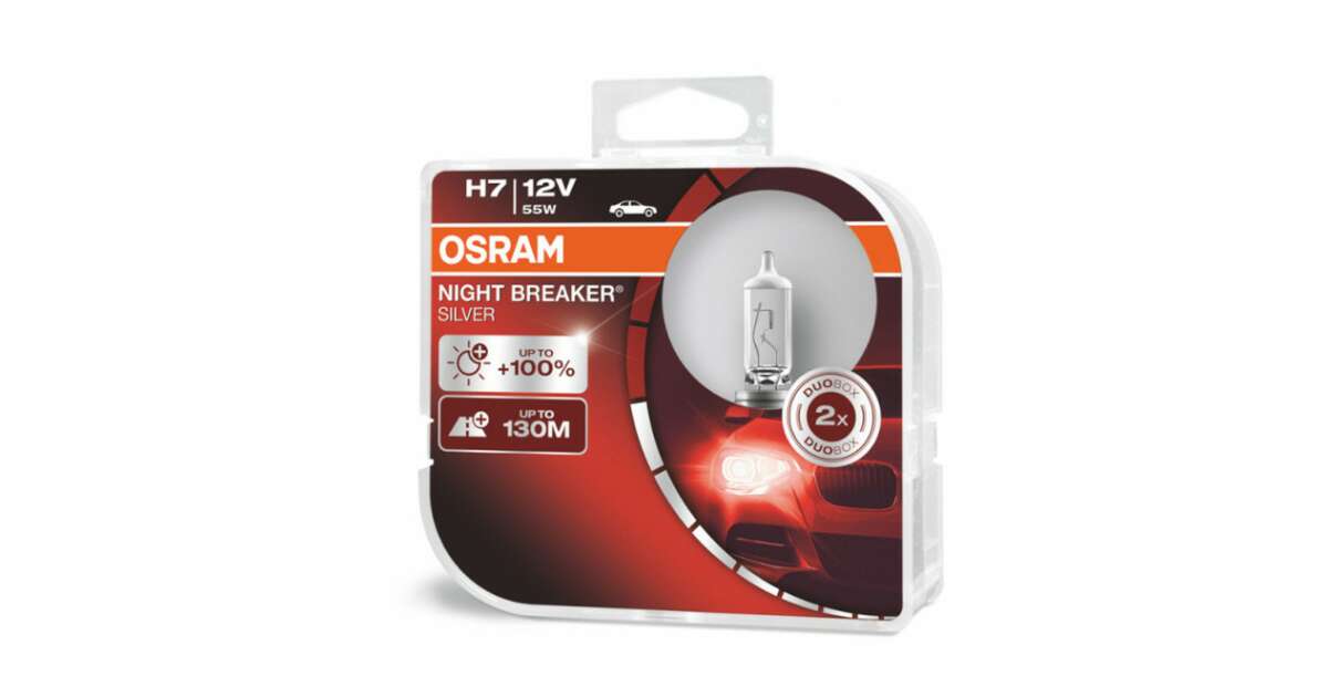 Osram H7 Night Breaker Laser Halogén fényszóró lámpa szett, 2 darab, Next  Gen +150%, 55W ,12V, PX26D 