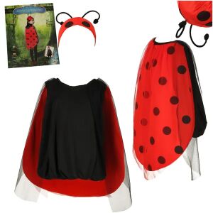 Ikonka Ladybug Costume Set: Dress, Headband, and Packaging - Costume for Kid
