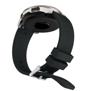 Mybandz csíkos szilikon óraszíj fekete színben, 20mm - Okosóra szíj