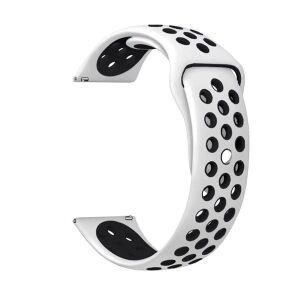 MYBANDZ fehér-fekete szilikon óraszíj, 22mm, lélegző - Okosóra szíj