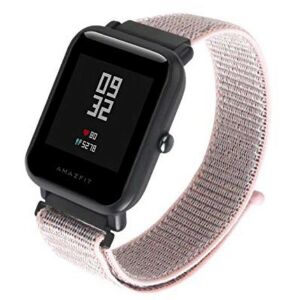 MYBANDZ rózsaszín és homokszínű szőtt óraszíj Amazfit okosórán - Mybandz