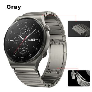 MYBANDZ Nagy láncszemes rés nélküli fém óraszíj / grafit / 22mm