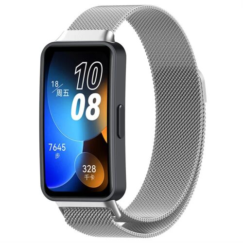 MYBANDZ Huawei Band 8-9 ezüst milánói mágneses fém óraszíj