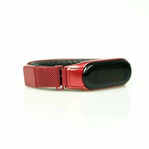 MYBANDZ Mi Band 3/4 piros milánói mágneses fém óraszíj - Mybandz
