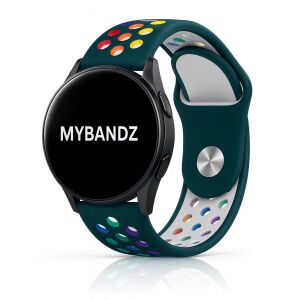 MYBANDZ Lélegző szilikon óraszíj- méregzöld-szivárvány/ 22mm 143149894 - Okosóra szíj