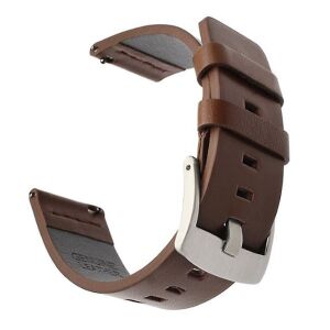 MYBANDZ barna bőr óraszíj ezüst csattal, 18mm - Okosóra szíj