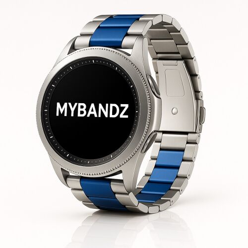 MYBANDZ Klasszikus fém óraszíj /ezüst-kék/ / 22mm 143150771