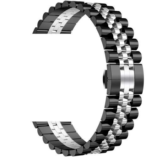 MYBANDZ Steel'o fekete-ezüst fém óraszíj 22mm