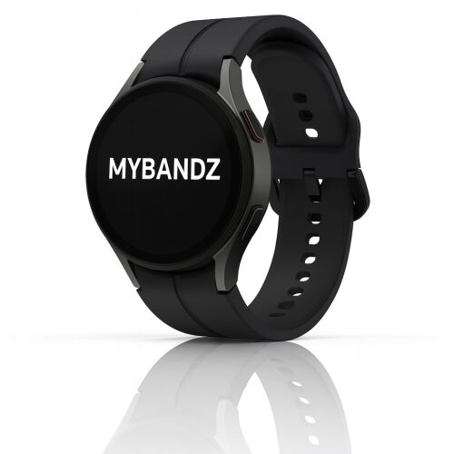 MYBANDZ Sportos szilikon óraszíj Galaxy Watch 4-5-6-7 /fekete-rés nélkül/ 20mm