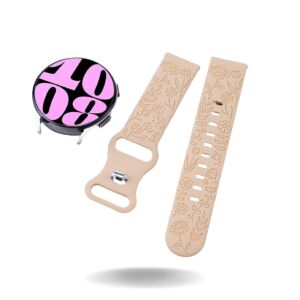 Mybandz Garden bézs szilikon óraszíj 20mm virágmintával - Mybandz