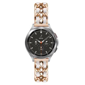 Mybandz  fém és bőr karkötő óraszíj /rosegold-fehér/ 20 mm 143148987 - Okosóra szíj