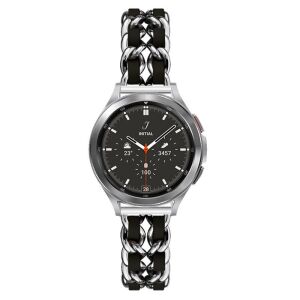 Mybandz  fém és bőr karkötő óraszíj /ezüst-fekete/ 20 mm 143149762 - Okosóra szíj