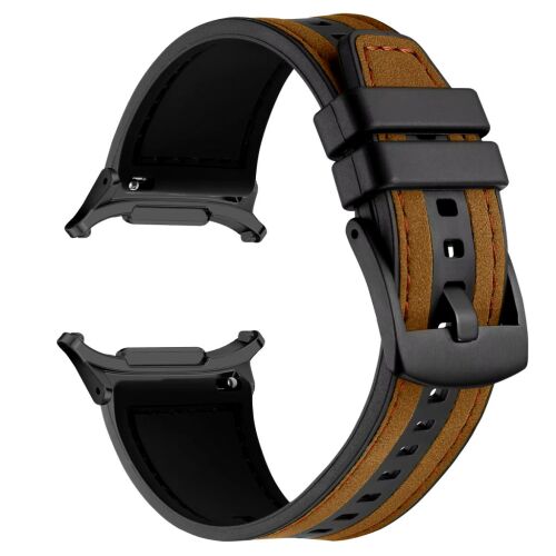 MYBANDZ Kívül puha bőr belül szilikon óraszíj/barna/Samsung Galaxy Watch Ultra 143149722