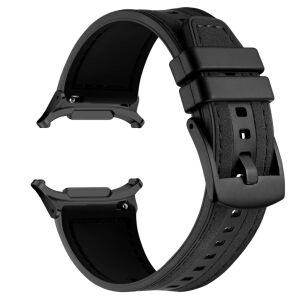 MYBANDZ Kívül puha bőr belül szilikon óraszíj/fekete/Samsung Galaxy Watch Ultra 143151408 - Okosóra szíj