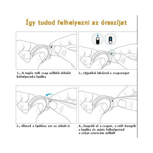 MYBANDZ Szilikon óraszíj fém csattal /szürke/ 22mm 143151262