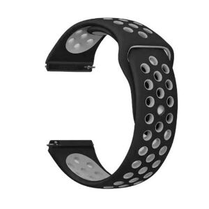 MYBANDZ fekete-szürke szellőző szilikon óraszíj, 22mm - Mybandz