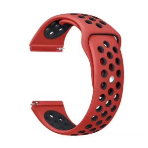 MYBANDZ Piros-fekete Lélegző Szilikon Óraszíj 22mm - Mybandz