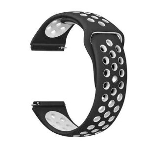 MYBANDZ Fekete-fehér Lélegző Szilikon Óraszíj 22mm - Mybandz