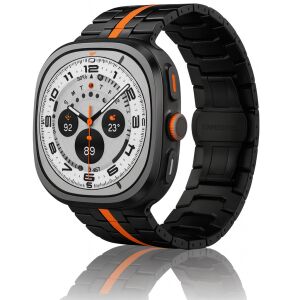 Mybandz Space fém óraszíj-fekete-narancs/Samsung Galaxy Watch Ultra 143150770 - Okos eszköz